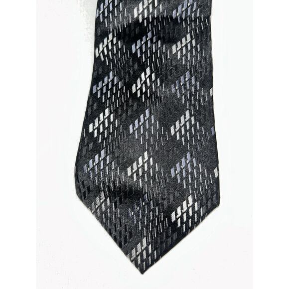 JOE JOSEPH ABBOUD 100% Silk Men’s Tie VGC Gray Black Slate - Picture 2 of 5